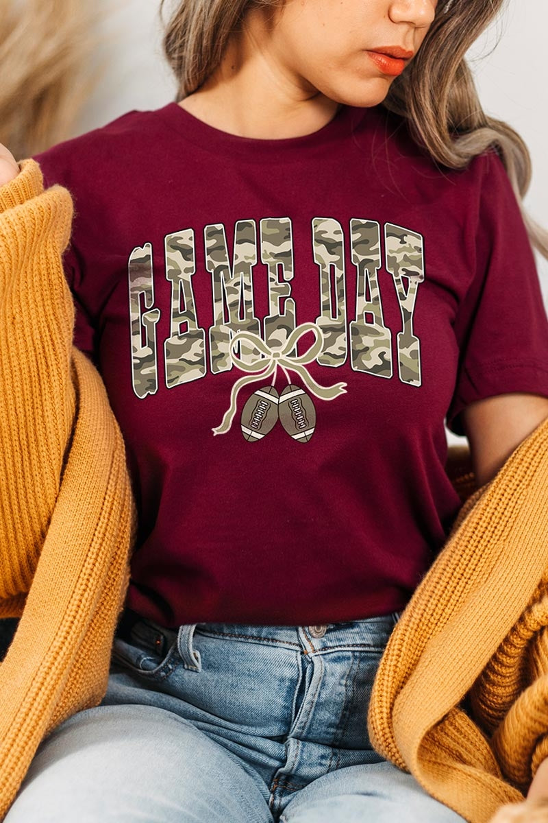 US3001P-E3131 Football Game Day Camo Graphic Plus Tee $16