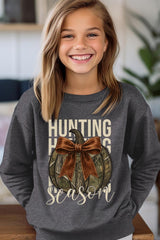 UL180B-E3190Z Hunting Pumpkin Bow Kids Graphic Sweatshirt $20
