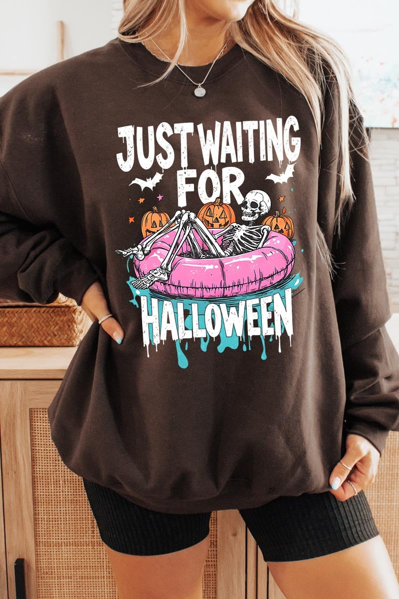 UL180-E3138 Just Waiting For Halloween Graphic Sweatshirt $20