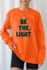 UL240-E3202 Be the Light Christmas Graphic Long Sleeve Tee $13.75