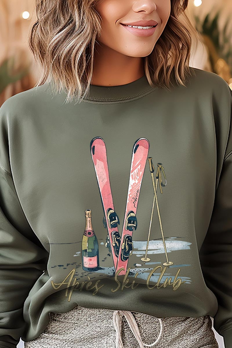 UL180-E3187 Apres Ski Club Graphic Sweatshirt $20