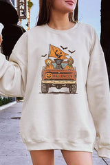 UL180-E3150 Halloween Truck Dogs Graphic Sweatshirt $20