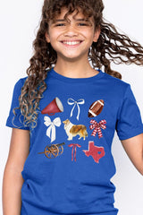 US3001Y-E3079Z Texas Football Kids Graphic Tee $11