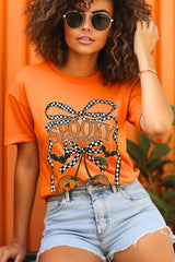 US3001-E3085 Pumpkin Cherries Graphic Tee $12.5