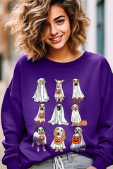 UL180P-E3106 Halloween Ghost Dog Graphic Plus Sweatshirt $25