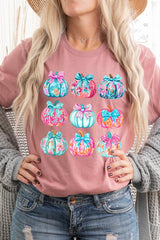 US3001P-E3137 Coquette Pumpkin Graphic Plus Tee $16