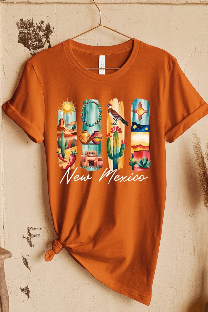 US3001-E3061NM New Mexico State Brushstroke Graphic Tee $12.5