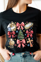 US3001P-E3219 Nativity Scene Christmas Graphic Plus Tee $16