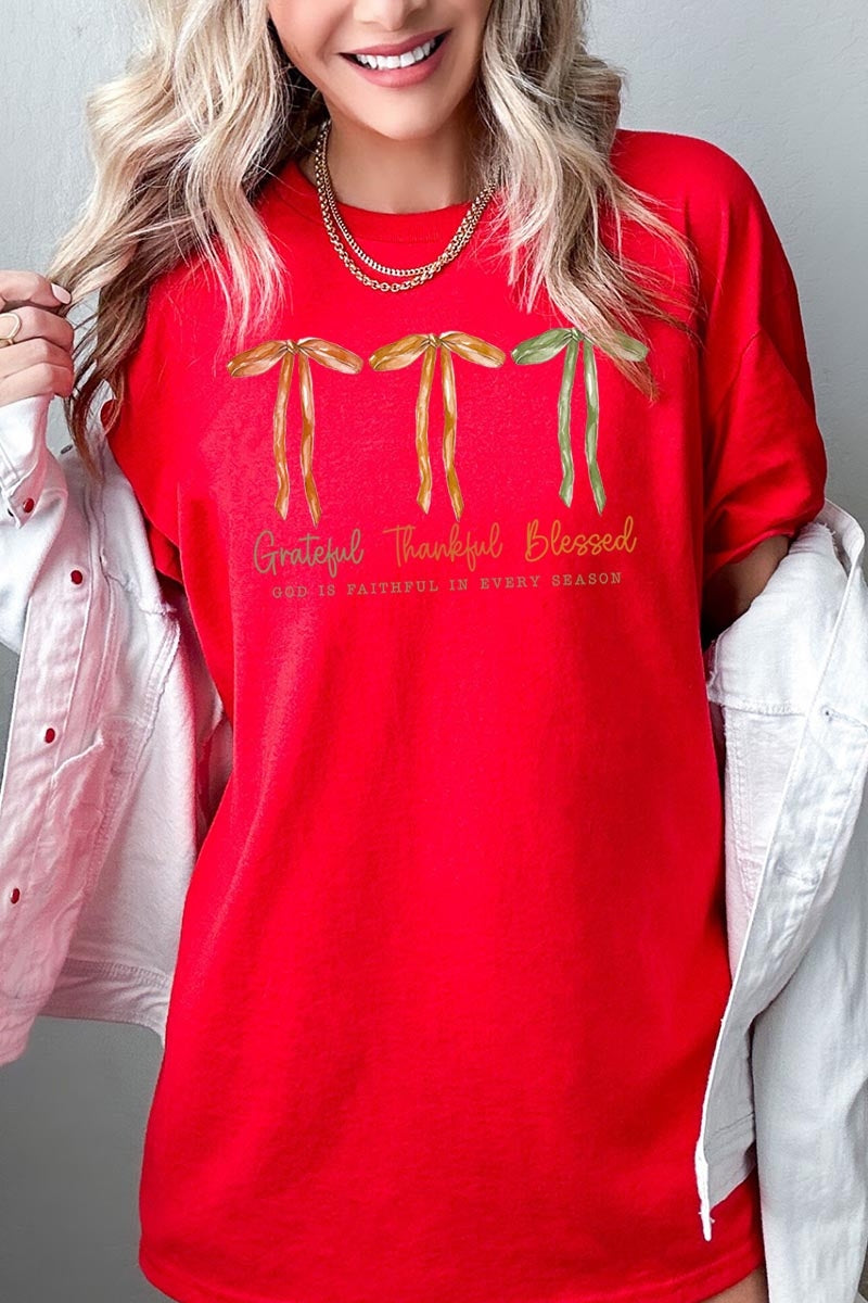 5000-E3111 Grateful Thankful Blessed Graphic Heavy Cotton Tee $9