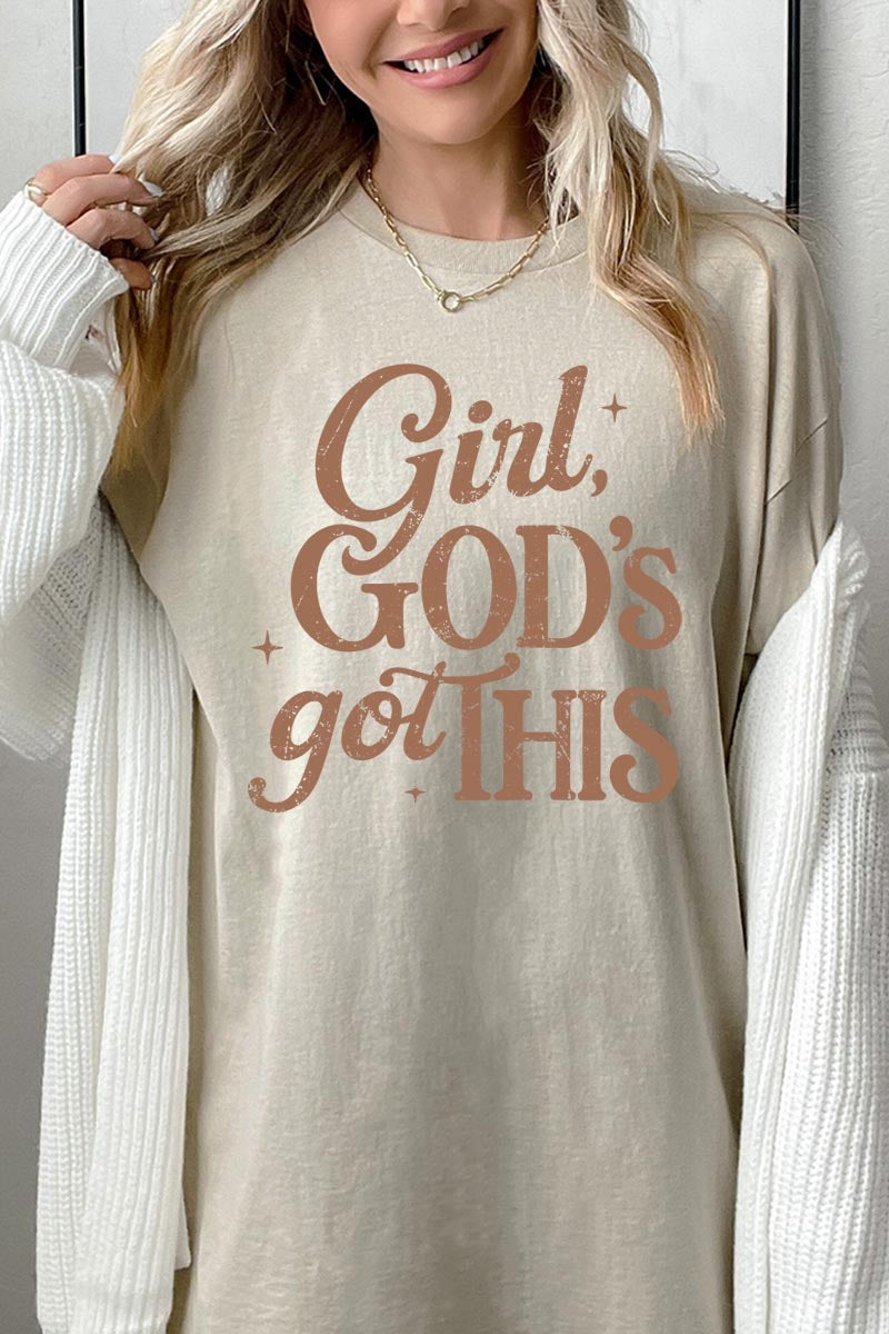 5000P-E3102 Girl, Godu2019s Got This Graphic Plus Heavy Cotton Tee $12.75