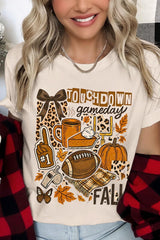 US3001-E3134 Fall Football Collage Graphic Tee $12.5