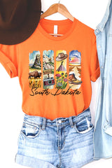 US3001P-E3061SD South Dakota State Brushstroke Graphic Plus Tee $16