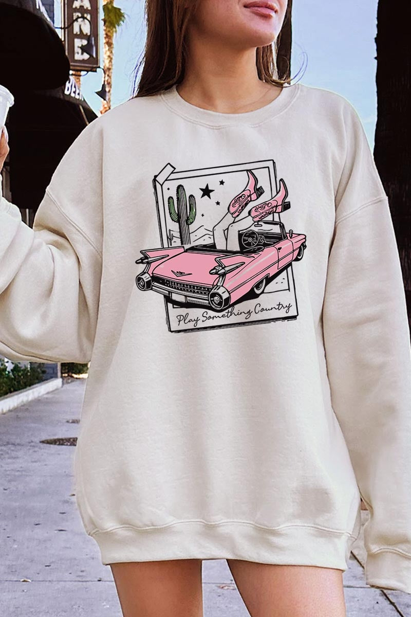UL180-E3098 Play Something Country Graphic Sweatshirt $20