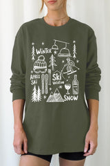 UL240P-E3188 Ski Doodle Graphic Plus Long Sleeve Tee $17
