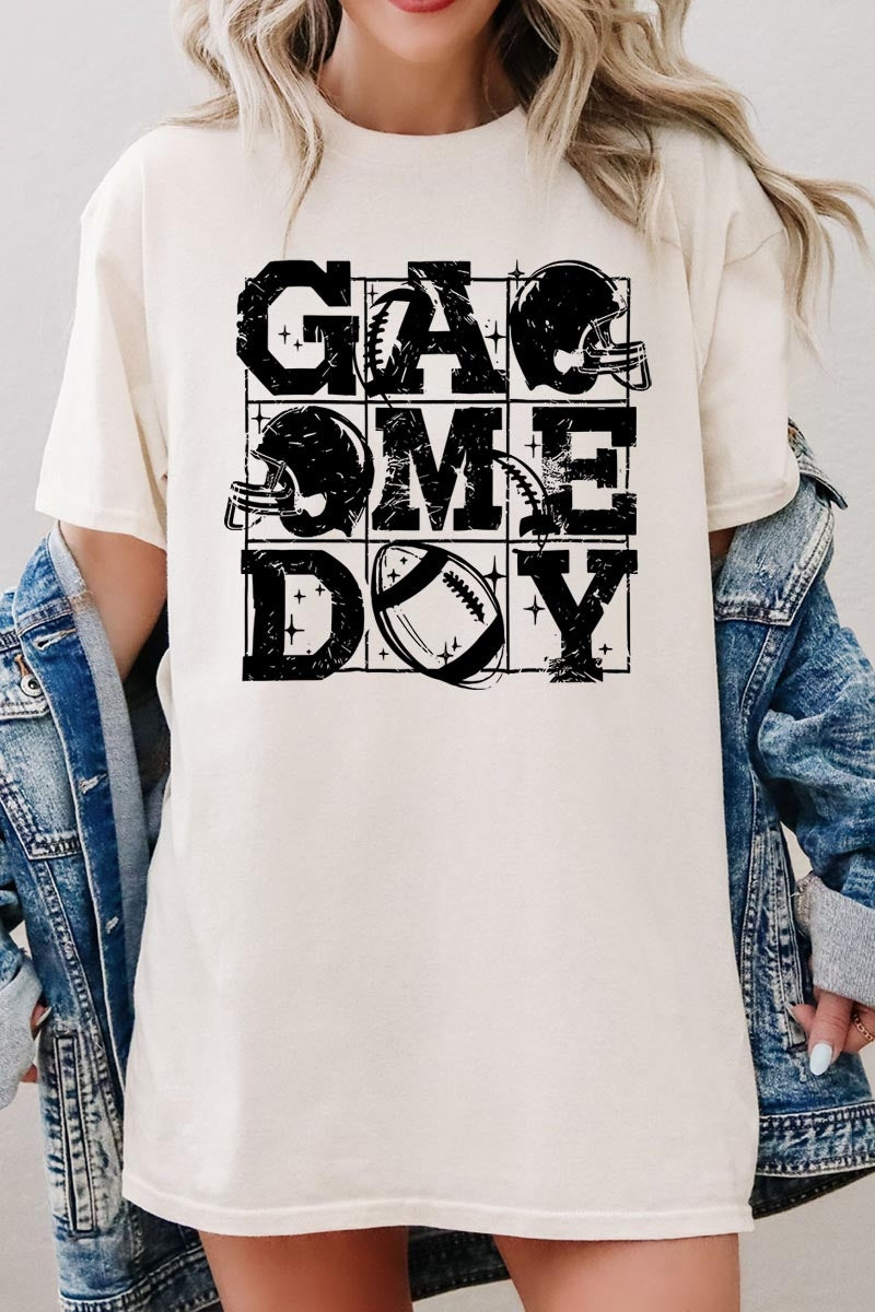 5000P-E3073 Distressed Game Day Graphic Plus Heavy Cotton Tee $12.75