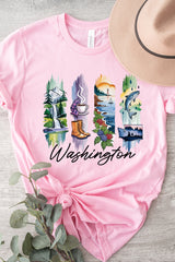 US3001-E3061WA Washington State Brushstroke Graphic Tee $12.5