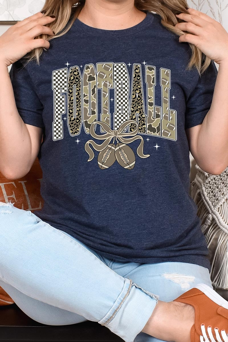 US3001P-E3132 Camo Football Graphic Plus Tee $16
