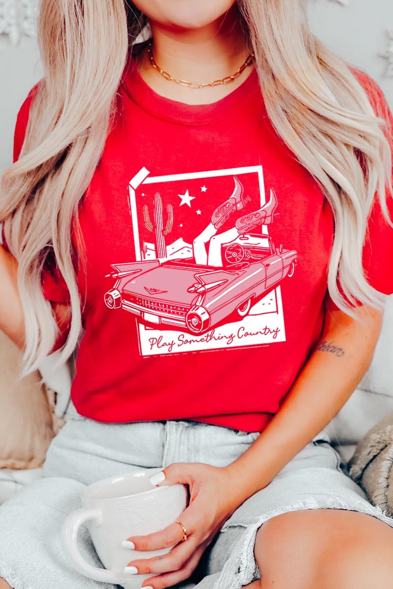 US3001-E3098 Play Something Country Graphic Tee $12.5
