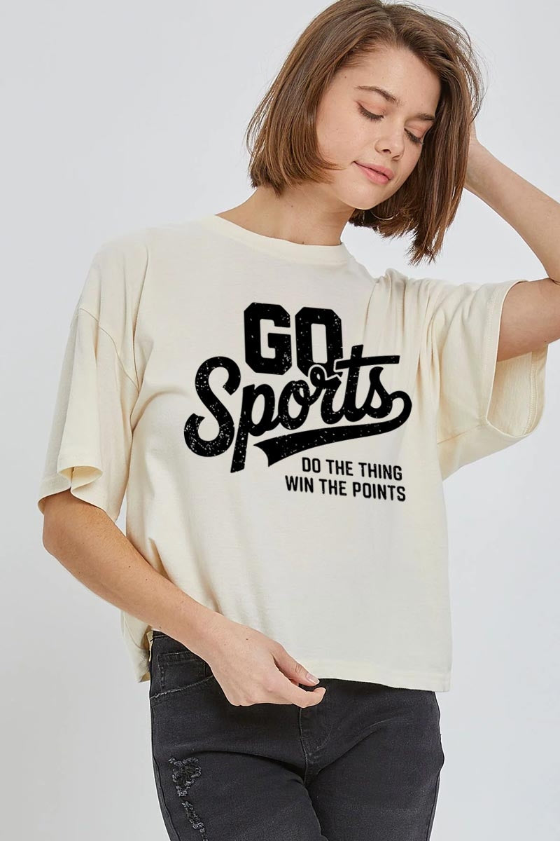 CTS-E3103 Go Sports Graphic Relaxed Crop Top $11