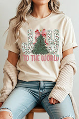 US3001-E3213 Joy to the World Graphic Tee $12.5