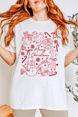 5000-E3181 Christmas Doodle Graphic Heavy Cotton Tee $9