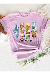 US3001-E3061IL Illinois State Brushstroke Graphic Tee $12.5