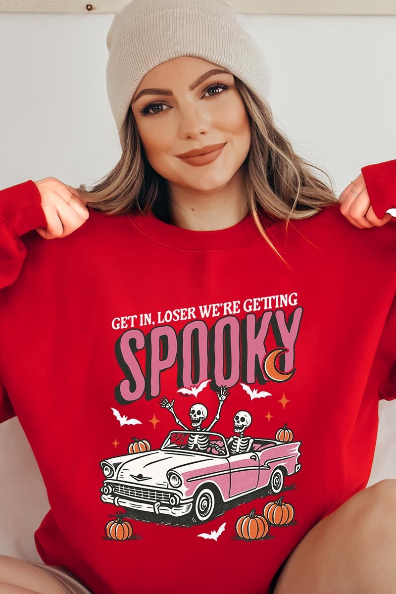 UL180P-E3142 Spooky Skeleton Graphic Plus Sweatshirt $25