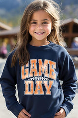 UL180B-E3129Z Orange Gingham Game Day Kids Graphic Sweatshirt $20