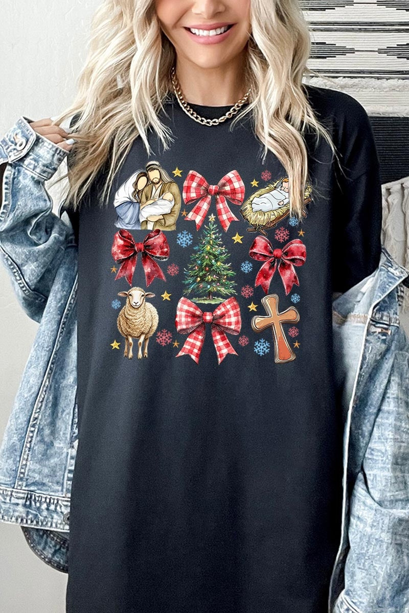 5000P-E3219 Nativity Scene Christmas Graphic Plus Heavy Cotton Tee $12.75