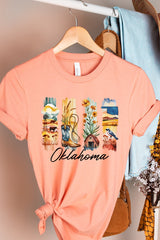 US3001-E3061OK Oklahoma State Brushstroke Graphic Tee $12.5