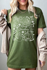 US3001-E3181 Christmas Doodle Graphic Tee $12.5