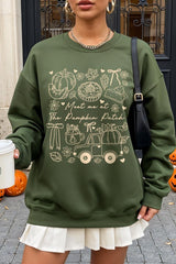 UL180P-E3163 Pumpkin Patch Doodle Graphic Plus Sweatshirt $25