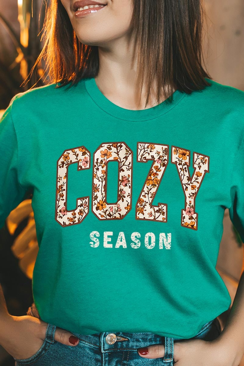 US3001-E3082 Cozy Season Graphic Tee $12.5