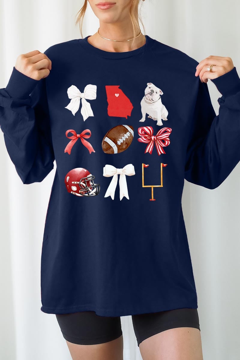 UL240P-E3080 Georgia Football Graphic Plus Long Sleeve Tee $17