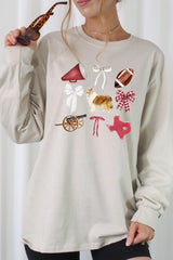 UL240-E3079 Texas Football Graphic Long Sleeve Tee $13.75