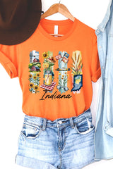 US3001-E3061IN Indiana State Brushstroke Graphic Tee $12.5