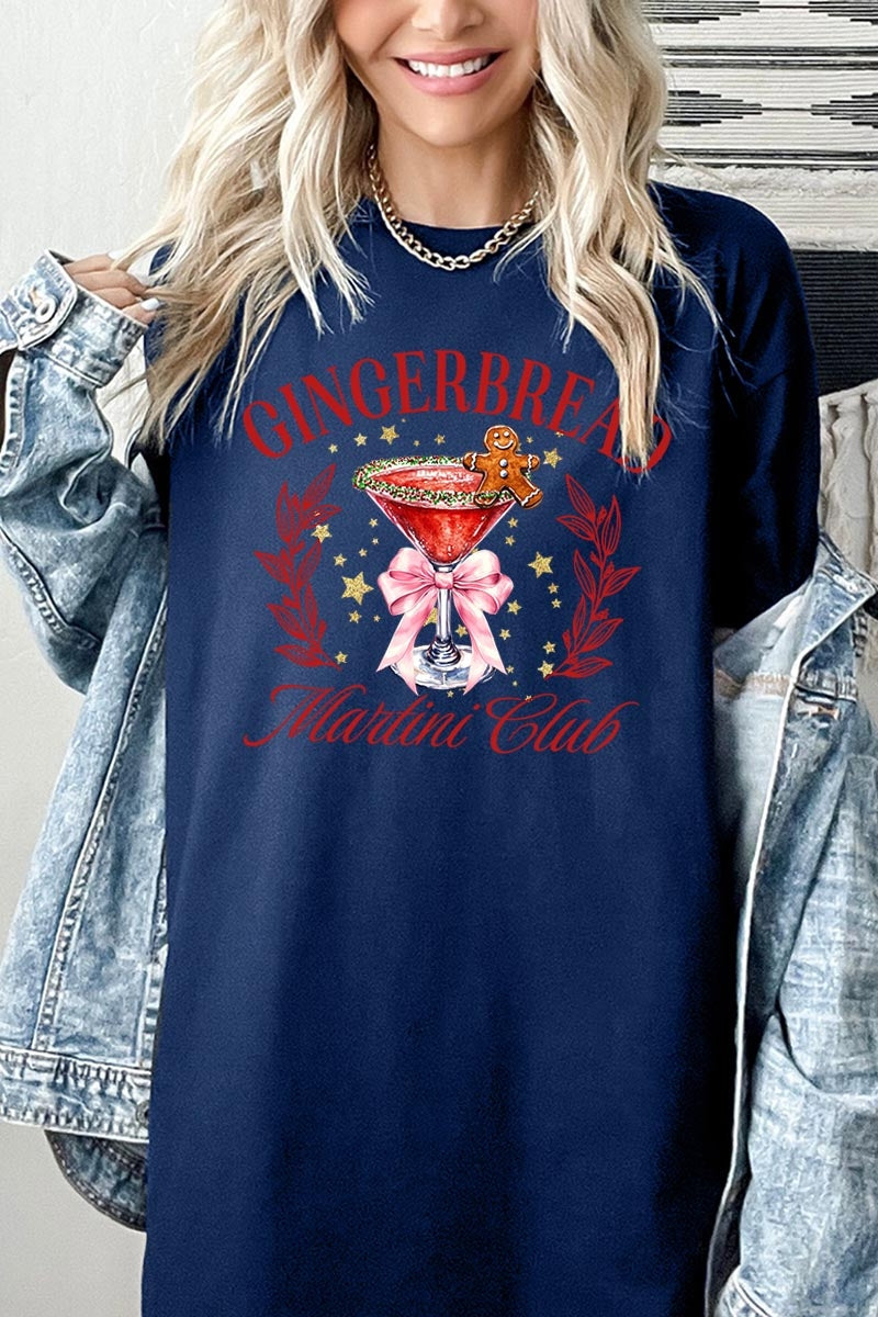 5000-E3216 Gingerbread Martini Club Graphic Heavy Cotton Tee $9