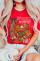 US3001P-E3134 Fall Football Collage Graphic Plus Tee $16