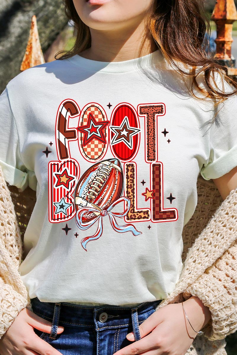 US3001P-E3053 Brushstroke Football Graphic Plus Tee $16
