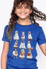US3001Y-E3106Z Halloween Ghost Dog Kids Graphic Tee $11