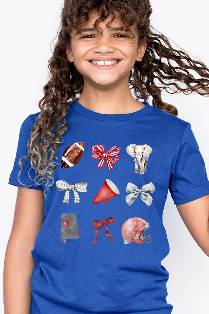 US3001Y-E3076Z Alabama Football Kids Graphic Tee $11