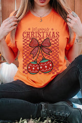 US3001-E3196 Cherry Ornament Christmas Graphic Tee $12.5