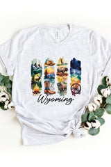 US3001P-E3061WY Wyoming State Brushstroke Graphic Plus Tee $16