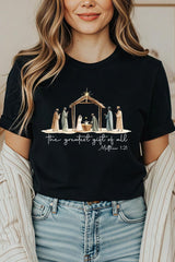 US3001-E3183 Nativity Gift Graphic Tee $12.5