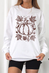 UL240P-E3162 Fall Pumpkin Graphic Plus Long Sleeve Tee $17
