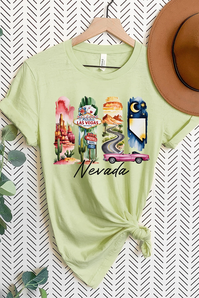 US3001P-E3061NV Nevada State Brushstroke Graphic Plus Tee $16
