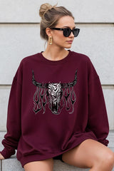 UL180-E3176 Western Bullskull Graphic Sweatshirt $20