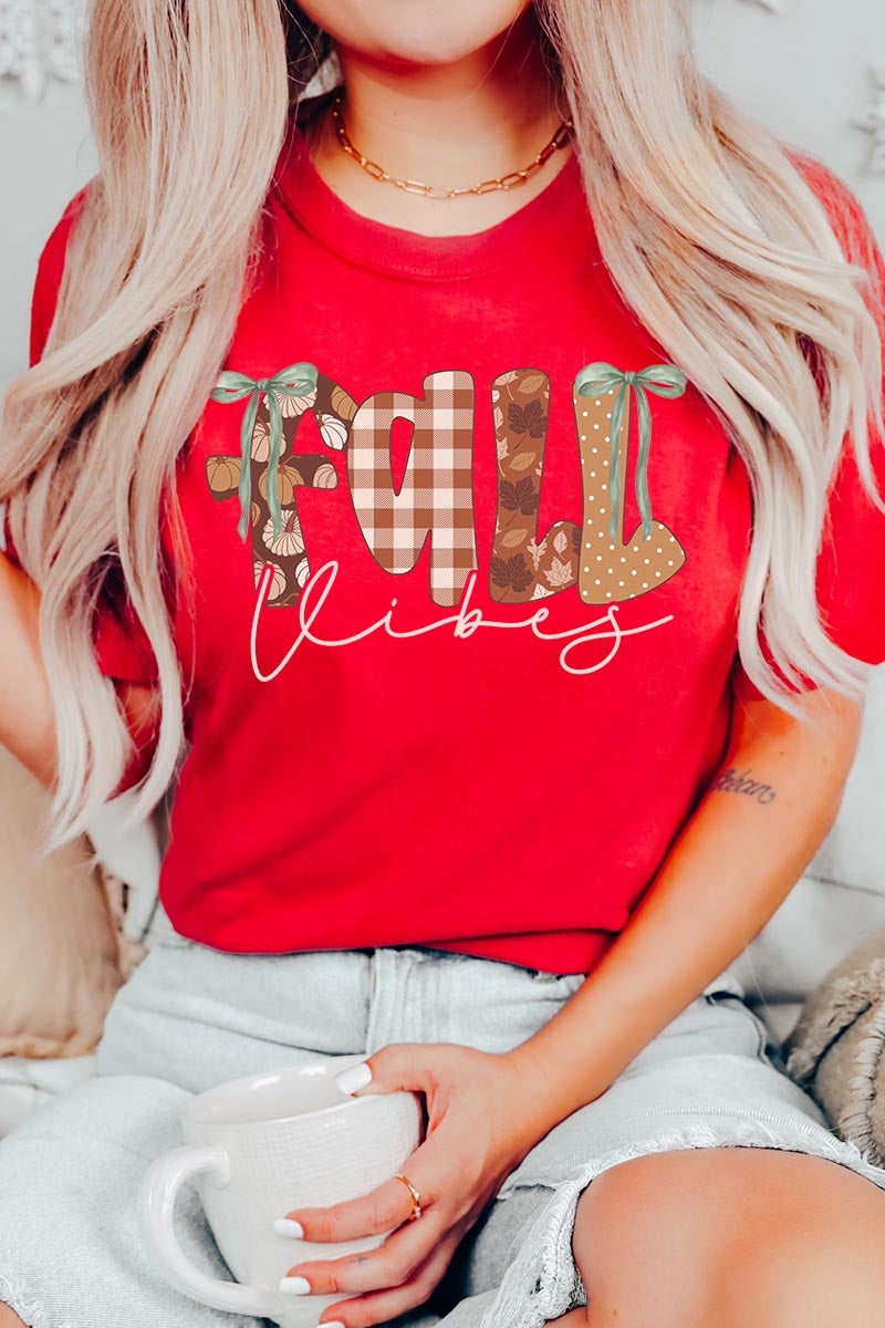 US3001-E3071 Fall Vibes Rustic Script Graphic Tee $12.5