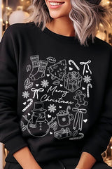 UL180-E3181 Christmas Doodle Graphic Sweatshirt $20