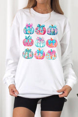 UL240-E3137 Coquette Pumpkin Graphic Long Sleeve Tee $13.75